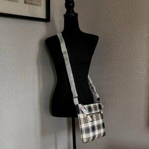 Rowan File Bag With Garden Plaid Print Comes with Coach Gift Box